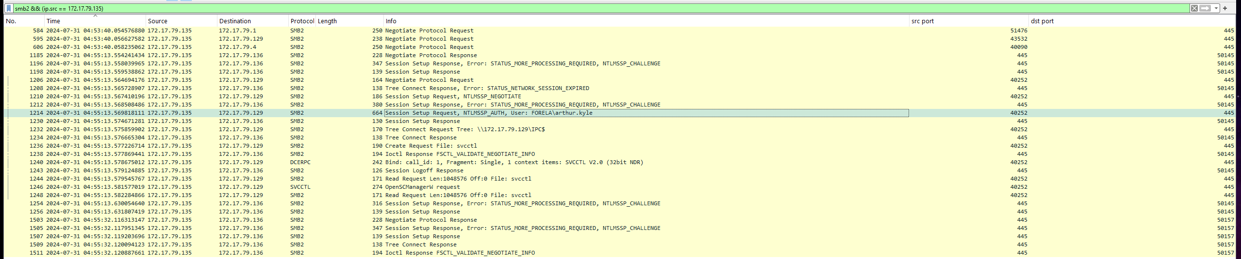 Wireshark smb2 filter
